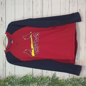 Men's Nike Red Navy‎ St. Louis Cardinals Raglan Sweatshirt Large Therma-Fit